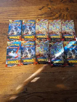 Lot Set Bundle Pokemon TCG Scarlet & Violet Surging Sparks Packs 10 Sealed New - Image 1