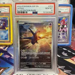 2024 Pokemon Ssp En-Surging Sparks Illustration Rare Latios #203 PSA 10 - Image 1