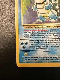 Blastoise 002/102 Base Set Holo Pokemon NM Near Mint - Image 4