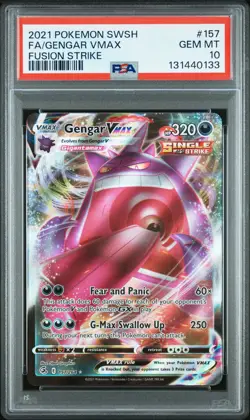 Gengar Vmax Pokemon Fusion Strike Sword & Shield Fusion Strike 157 PSA 10 - Image 1