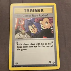 Pokemon TCG Team Rocket Here Comes Team Rocket 15/82 Holo Original LP - Image 1