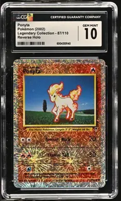 2002 Pokemon Legendary Collection Ponyta 87/110 Reverse Holo CGC 10 GEM MINT - Image 1