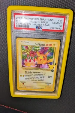 Holo Bleed 2021 Pokemon Pikachu Holo Black Star #24 Birthday Celebrations PSA 10 - Image 1