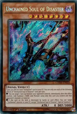 CHIM-EN010 UNCHAINED SOUL OF DISASTER SECRET RARE 1ST EDITION YuGiOh CARD - Image 1