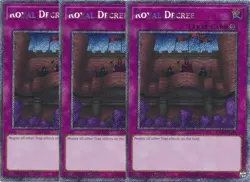 3x Yu-Gi-Oh! Royal Decree RA04-EN113 Platinum Secret Playset - Image 1