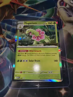 Pokemon Card Meganium 001 Black Star Promo Mega Evolution Prerelease Stamped NM - Image 1