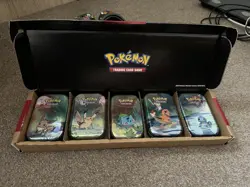 Pokemon TCG Friends of Kanto Mini Tins Set of 5 (empty) Coin + Cards (no Hits) - Image 1