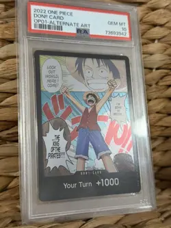 2022 One Piece Card Game Romance Dawn English Alternate Art Luffy Don!! PSA 10 - Image 3