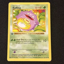 Koffing 51/102 Base Set (Shadowless) 1st Edition Never Played Very Nice Card - Image 1