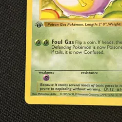 Koffing 51/102 Base Set (Shadowless) 1st Edition Never Played Very Nice Card - Image 2