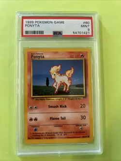 Pokemon TCG Ponyta Base Set, Unlimited Common Card 60/102 Psa 9 - Image 1