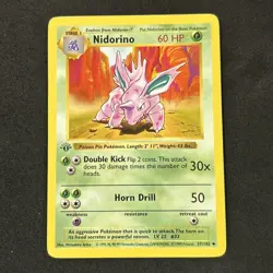 Nidorino 37/102 Base Set (Shadowless) Regular first edition very nice card MINT - Image 1