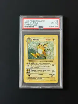 Raichu Holo - 14/102 - Shadowless Base Set Vintage Pokemon Card - PSA 4 - Image 1