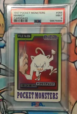 PSA 9 Mankey 056 Carddass Pokemon Card Vending 1997 Pocket Monsters - Image 1