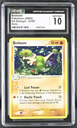 CGC 10 GEM MINT Breloom 2005 EX Deoxys 3/107 Holo Pokemon Card - Image 1