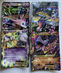 (6) Pokemon Oversized/Jumbo Card Lot, EX, GX, Mega EX Played - Image 1