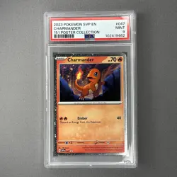 Pokemon Charmander 151 Poster Coll. Black Star Holo Promo SVP EN 047 PSA 9 Mint - Image 1