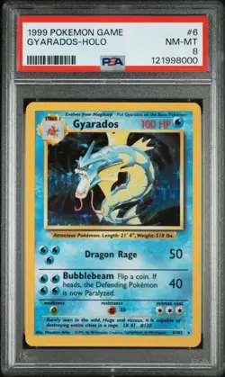 PSA 8 Gyarados Holo Rare 6/102 Pokemon Base Set English 1999 NM-MT - Image 1