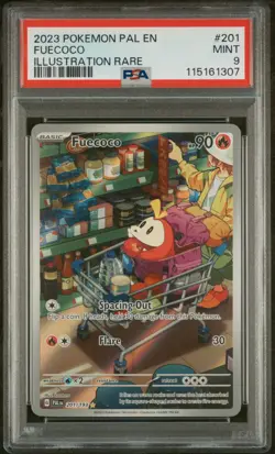 FUECOCO #201 ILLUSTRATION RARE 2023 POKEMON PAL EN PALDEA EVOLVED PSA 9 MINT - Image 1