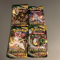 Sealed Evolving Skies Pokemon TCG Booster Packs Complete Art Set (4 Packs) - Image 2