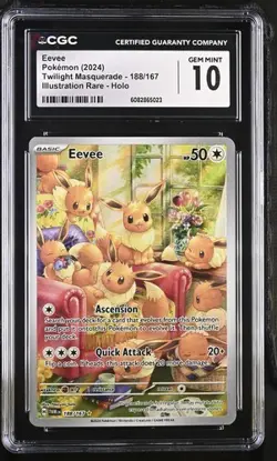 2024 Pokemon Twilight Masquerade Eevee 188/167 Illustration Rare CGC 10 - Image 1