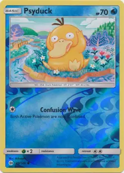 Pokemon - Psyduck - 28/149 - Common - Reverse Holo - Sun & Moon Base Set - NM - Image 1