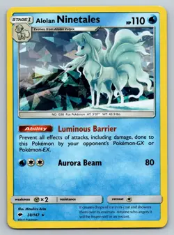 Alolan Ninetales 28/147 Cracked Ice Holo Burning Shadows Pokemon TCG LP - Image 1