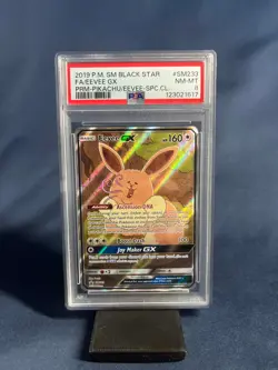 2019 Pokemon SM Black Star Promo Eevee GX #SM233 PSA 8 - Image 1