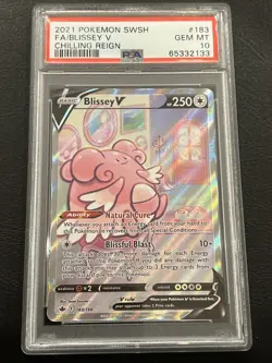 2021 POKEMON SWORD & SHIELD CHILLING REIGN #183 FULL ART/BLISSEY V PSA 10 - Image 1
