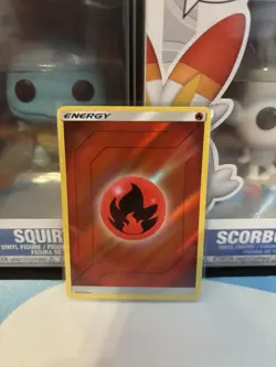 Fire Energy Reverse Holo Pokemon Hidden Fates - Image 1