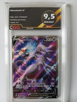 Carte pokemon Francais Mewtwo V SWSH 229 SWSH Black Star Promo CGG 9,5 26530008 - Image 1