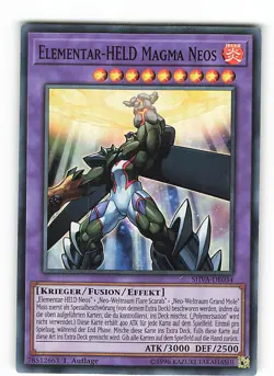 Yugioh ELEMENTAR-HELD MAGMA NEOS , shva-de034 Super Rare deutsch Excellent - Image 1