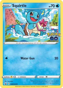 Squirtle SWSH233 Ultra Holo Black Star Promo Pokemon Go SWSH Card NM - Image 1