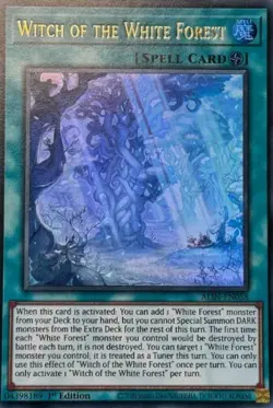 YUGIOH WITCH OF THE WHITE FOREST ULTRA RARE 1ST NEAR MINT ALIN-EN058 - Image 1