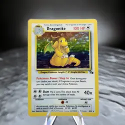 Dragonite Fossil 4/62 Holo Rare 1999 Pokemon Card WOTC Unlimited Vintage LP - Image 1