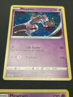 Pokemon Mewtwo TCG Cosmo Holo Card Brilliant Stars 056/172 NM+ - Image 1