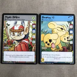 Neopets Mynci Brave Promo Card 2006 P17 & Bearog MP 6/15 (Vintage Set) Rare + - Image 1
