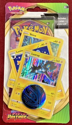 Pokemon Vivid Voltage Blister pack - 3 promo cards Luxray/Luxio/Shinx + Coin - Image 1