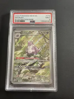 2023 Pokemon Mew en Nidoking Illustration Rare PSA 9 Card 174/165 - Image 1
