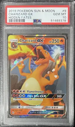 Charizard GX ~ 2019 Pokemon Sun & Moon Hidden Fates #9 ~ PSA 10 (GEM MT) - Image 1