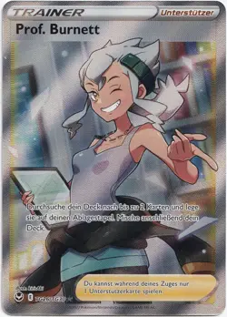Pokemon Prof. Burnett Full Art Silberne Sturmwinde TG26/TG30 NM Deutsch - Image 1
