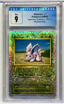 Nidoran 83/110 Pokemon Legendary Collection Reverse Foil CGC Mint 9 - Image 1