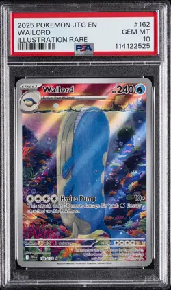 2025 POKEMON JTG EN-JOURNEY TOGETHER ILLUSTRATION RARE #162 WAILORD PSA 10 - Image 1