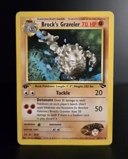 Pokemon TCG - BROCK'S GRAVELER - 34/132 - 1ST EDITION - GYM CHALLENGE 2000 - MP - Image 1