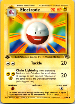 Pokemon TCG Electrode 18/64 1st Edition Jungle Misprint Error Base Set NM - Image 1