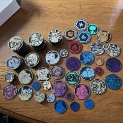 Assorted Pokemon TCG Coins Lot Of 124 Various Sets And Sizes - Image 1