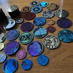 Assorted Pokemon TCG Coins Lot Of 124 Various Sets And Sizes - Image 3