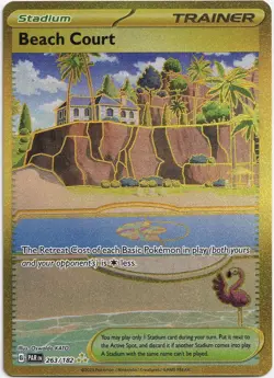 Pokemon Beach Court Gold Secret Rare Paradox Rift 263/182 NM English - Image 1