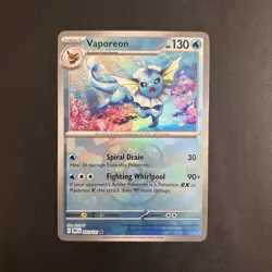 POKEMON TCG VAPOREON 022/131 MASTER BALL REVERSE HOLO PRISMATIC EVOLUTIONS NM - Image 2