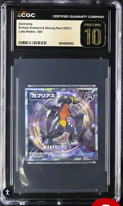 Garchomp CGC 10 PRISTINE Lotte 24 Pokemon Wafer Sticker Seal Japan POP 1 🔥 - Image 1